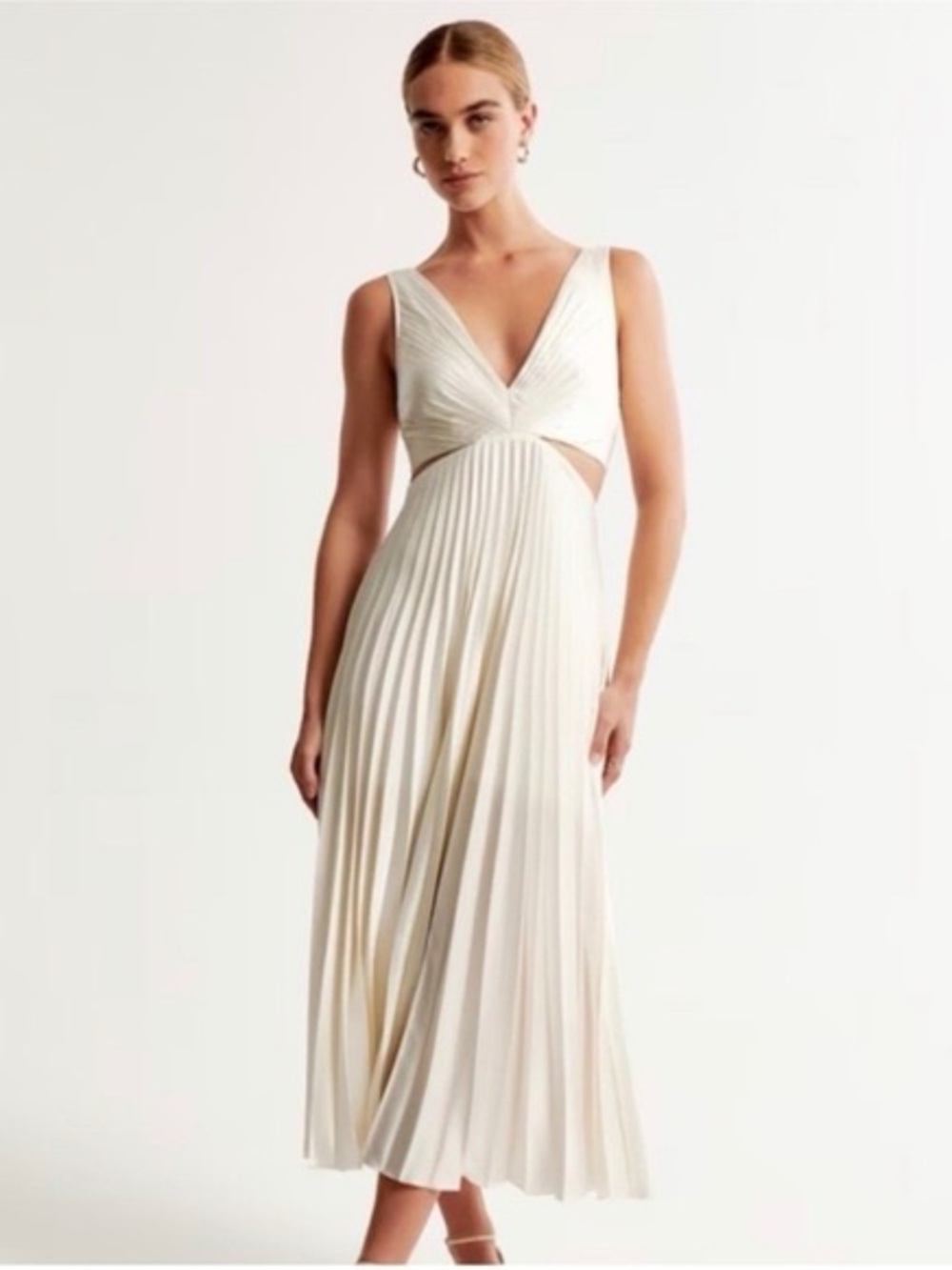 Abercrombie and Fitch white pleated dress